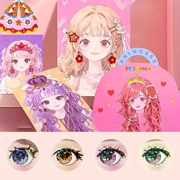 DIY Princess Makeup Bag Set - Handmade Makeup Dress Up, Diamond Stickers, Suitable for Girls | Perfect for New Year, Easter, Christmas, Mother'S Day, New Year - Image 11