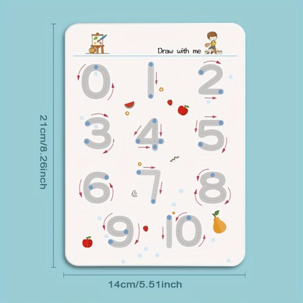 32-Page Erasable Pen Control Training Set with Letters, Numbers & Shapes - Fun Educational Exercises for Youngsters, Perfect Holiday Party Gift, Includes Colorful Alphabet & Number Practice Sheets, Fine Motor Skills Development, Playful Illustrations, Varied Exercise Types - Image 2