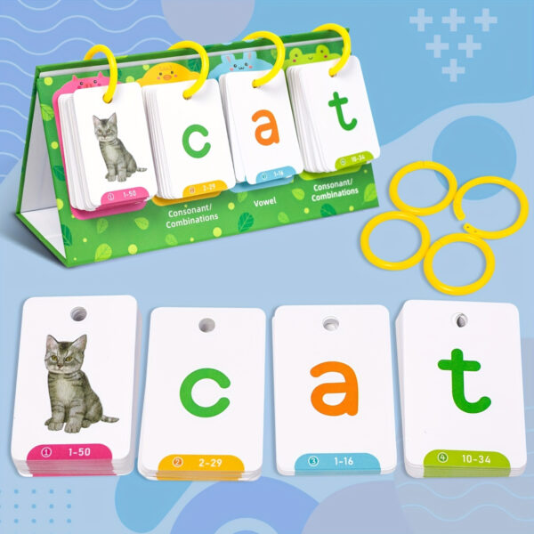 129Pcs Word Builder Game - Flash Cards Set for Kids Ages 3-6, Sight Words Preschool Classroom Phonics Learning, Early Reading Educational Tool for Speech Therapy and Special Education - Image 3