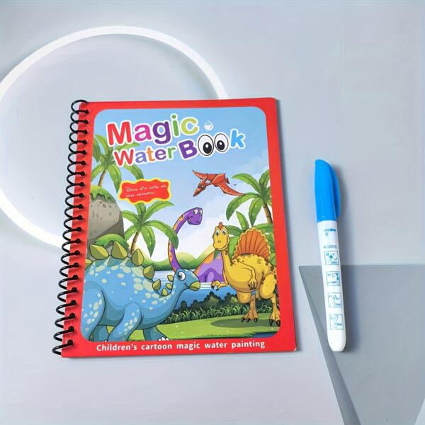 4pcs Reusable Magic Watercolor Books for Youngsters - Educational Cartoon Coloring Toy with Stencils & Markers, Dinosaur, Ocean, Pirate & Fairy Tales Themes, Vibrant Colors, High-Quality Paper, Perfect Gift for Boys & Girls 3+ (Christmas, Thanksgiving, Easter) - Image 8