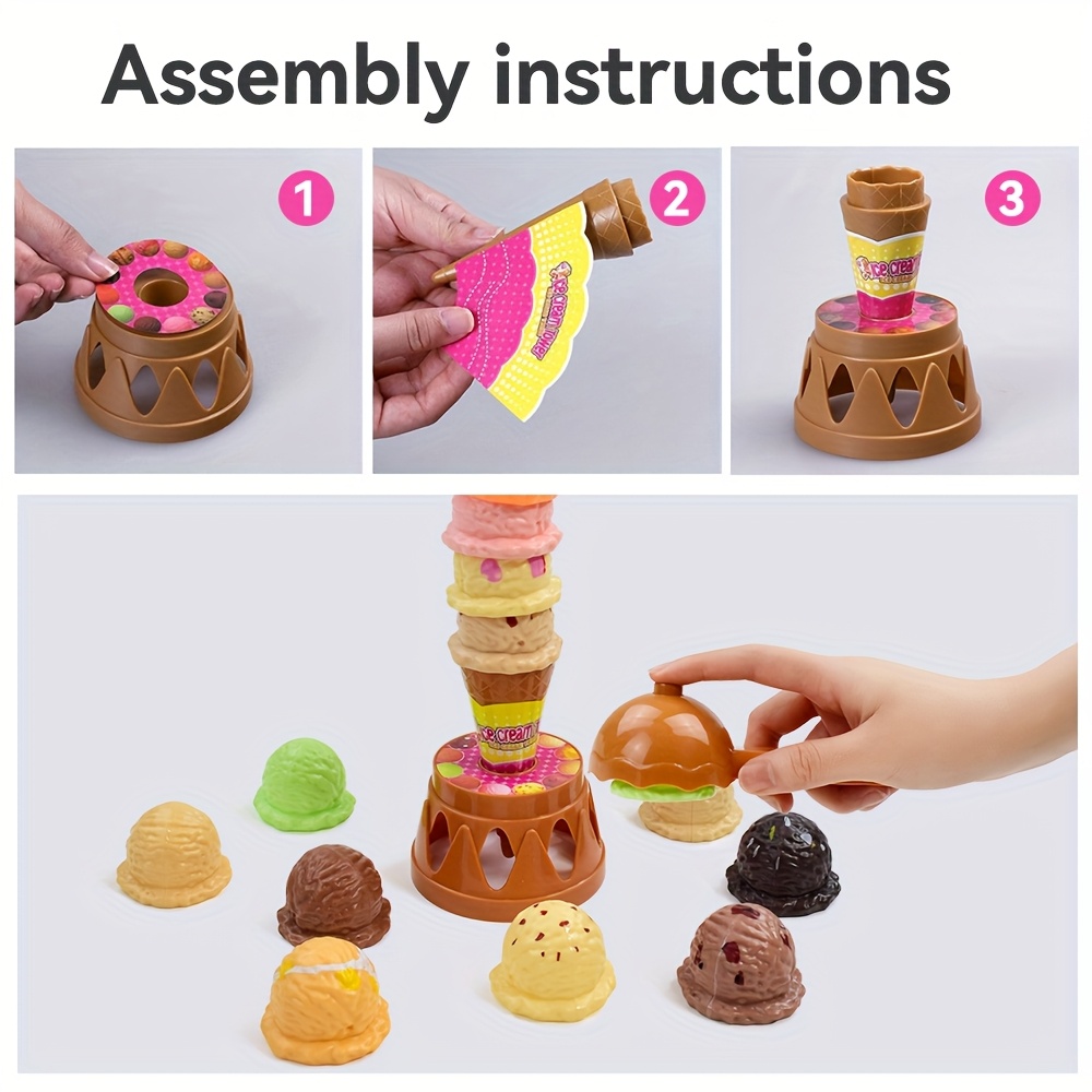 Ice Cream Pop-Up Game - Interactive Parent-Youngsters Desktop Puzzle Toy for Hand-Eye Coordination, Mixed Colors - Image 6
