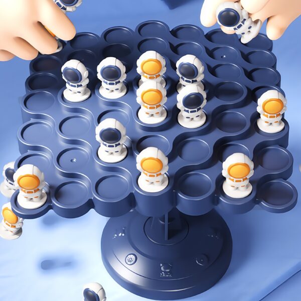 Astronaut Balance Tree Board Game for 2 Players - Interactive Family & Party Game to Improve Reflexes and Critical Thinking, Blue Base with Yellow Astronauts, ABS Material, Educational Game | Interactive Game | Sturdy Base Game, Space Party Games - Image 4