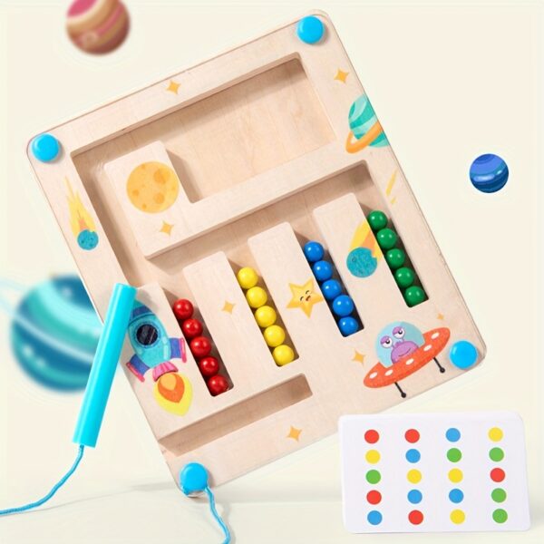 Beginner Logic Training Maze Puzzle, Mixed Color Brain Teaser Toy with Bead Movement Game, Educational Activity for Social Play, Age 3+ - Two Styles Rich TikTok - Image 8