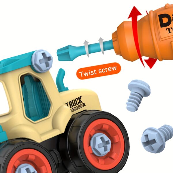 Children's Disassembly Engineering Car Toy DIY Nut Assembly Puzzle Disassembly Simulation Sliding Excavation Disassembly Car - Image 3