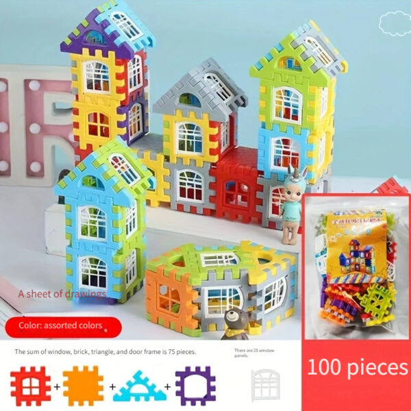 New Large-Sized Building Blocks for Children'S Playhouses, Suitable for Boys And Girls, Perfect for Pretend Play, Birthday Gifts, Featuring Big Pieces with Windows And Versatile 3D Designs. - Image 4