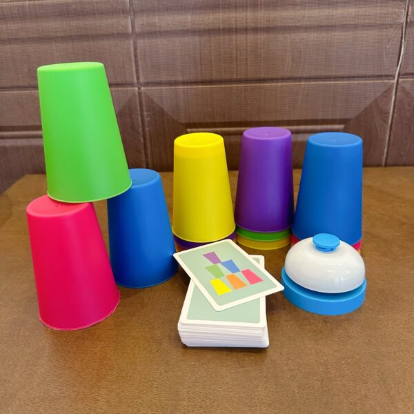 54 Cards, 12 Cups, 1 Bell Game Set, Puzzle Competition, Stacking Cups, Tabletop Game, Stacking Tower Game, Christmas Gift, Interactive Toy - Image 2