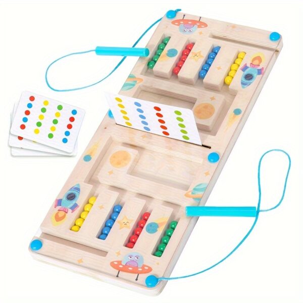 Beginner Logic Training Maze Puzzle, Mixed Color Brain Teaser Toy with Bead Movement Game, Educational Activity for Social Play, Age 3+ - Two Styles Rich TikTok - Image 2