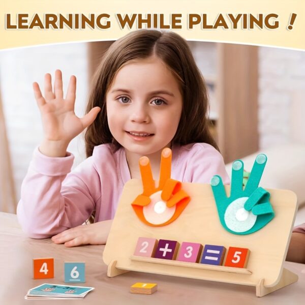 1 counting board, 13 digit blocks, 10 cards, 2 bases, 1 bracket to cultivate cognitive abilities, mathematical operations, addition, subtraction, and matching, Halloween, Christmas, and New Year gifts - Image 11