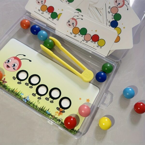 Early Learning for CATERPILLAR Bead Clip Toy - Color Recognition & Fine Motor Skills Development, Focus Training - Educational Wooden Playset for Youngsters, Perfect Christmas Gift - Image 9