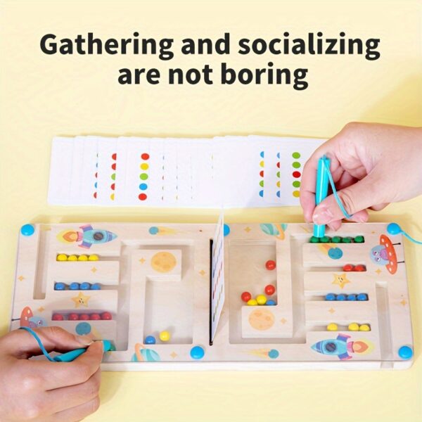 Beginner Logic Training Maze Puzzle, Mixed Color Brain Teaser Toy with Bead Movement Game, Educational Activity for Social Play, Age 3+ - Two Styles Rich TikTok - Image 5