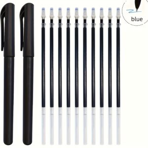 12pcs Set (2 Pen Holders and 10 Refills): with Magic Disappearing Ink Function, Suitable for Grooved Calligraphy Practice Copybooks and Tracing Books-Colors of refill caps are random