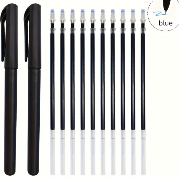 12pcs Set (2 Pen Holders and 10 Refills): with Magic Disappearing Ink Function, Suitable for Grooved Calligraphy Practice Copybooks and Tracing Books-Colors of refill caps are random