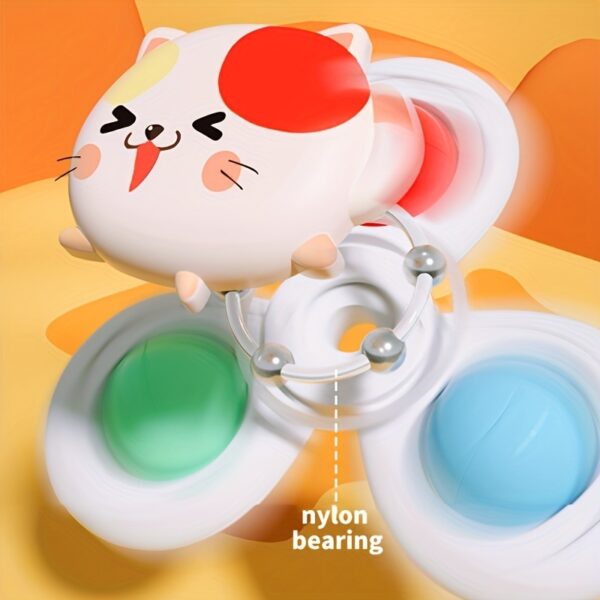 3-Pack Baby Cartoon Suction Cup Spinning Tops, Educational Early Learning Rattles, Stackable Spin Toys, Halloween Thanksgiving Christmas Birthday Gifts, Plastic Mixed Colors, Chinese Mainland Origin, for 0-3 Years Old - Image 6