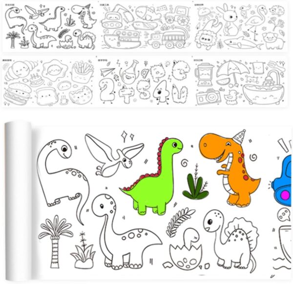 4pcs/6pcs Children's Doodle Painting Roll Coloring Painting, Drawing Paper Long, Various Styles Can Be Selected Easter Gift halloween christmas gift -winter, new year