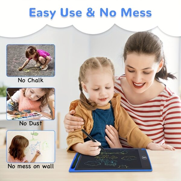 21.59cm Erasable Wipeable Drawing Board with LCD Screen - Interactive Learning Toy, Colorful Plastic Frame, 3-12 Years Old Educational Gift, All-Season Creative Play, Wipeable Drawing Board - Image 8