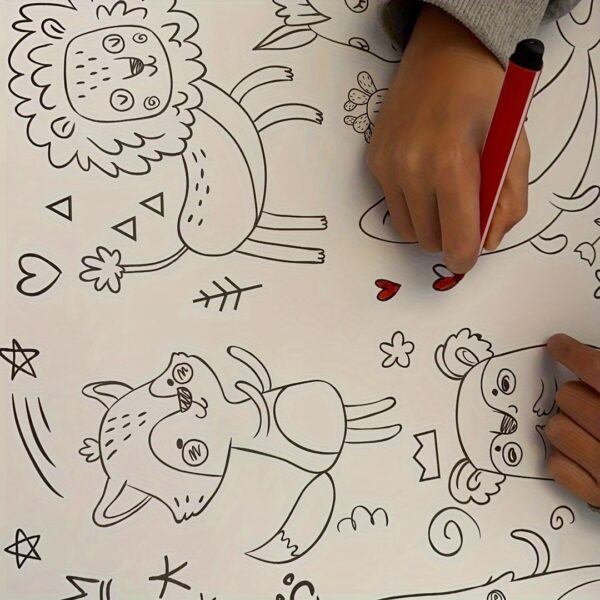 4pcs/6pcs Children's Doodle Painting Roll Coloring Painting, Drawing Paper Long, Various Styles Can Be Selected Easter Gift halloween christmas gift -winter, new year - Image 3