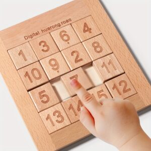 Klein's Puzzle - Wooden Brain Teaser Toy for Youngsters, Colorful Huarong Road Number Maze, Enhances Thinking Skills & Educational Play