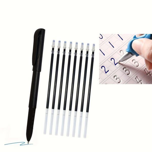 12pcs Set (2 Pen Holders and 10 Refills): with Magic Disappearing Ink Function, Suitable for Grooved Calligraphy Practice Copybooks and Tracing Books-Colors of refill caps are random - Image 8