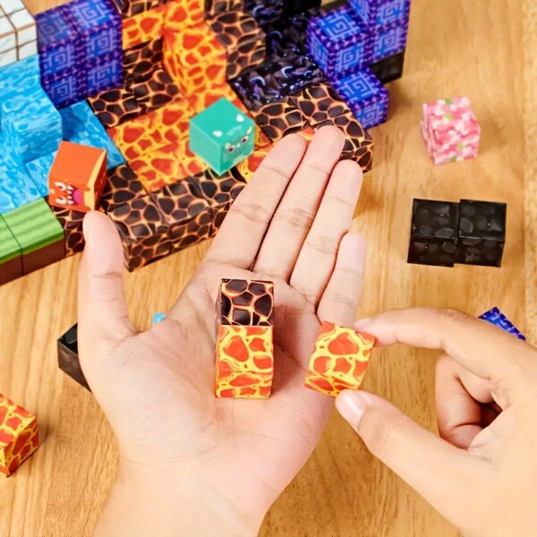 Magical Building Blocks - 50/150/200 Randomly Assembled Cubes in Various Styles, STEM Sensory Toys Suitable for Boys and Girls Aged 3-8 Christmas Birthday Gift - Image 5
