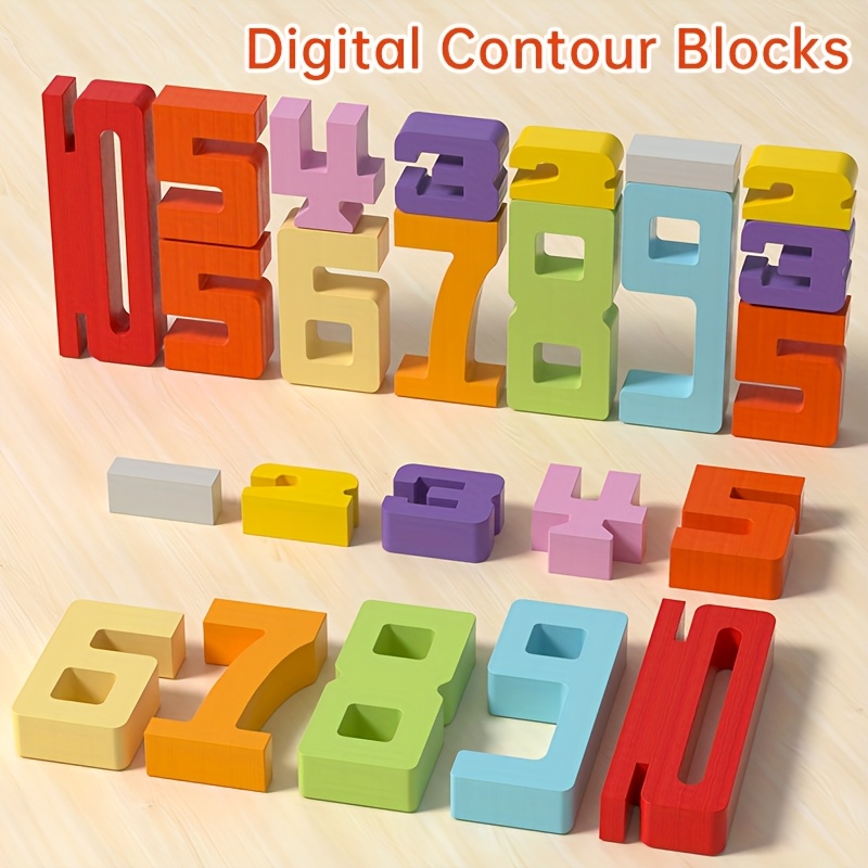 27 Digital Building Blocks, Numbers Added Together Equal The Same Height, Improve Logical Thinking