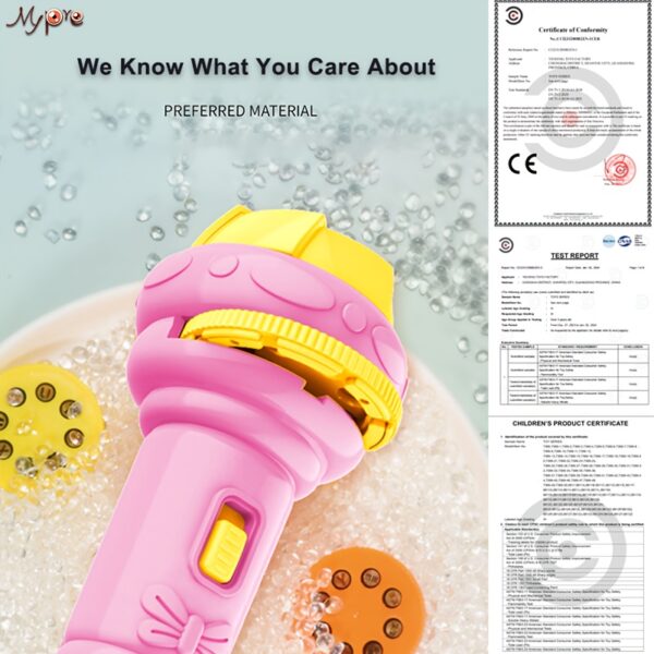 MYPRE 32-Projector Flashlight for Kids - Educational Toy with 32 Interactive Patterns (Dinosaurs, Animals, Numbers 1-10, Fruits) - Portable Bedtime Storytelling Tool, Cognitive Learning Toy for Toddlers - Image 3