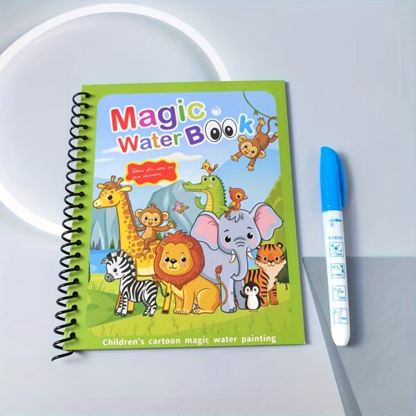 4pcs Reusable Magic Watercolor Books for Youngsters - Educational Cartoon Coloring Toy with Stencils & Markers, Dinosaur, Ocean, Pirate & Fairy Tales Themes, Vibrant Colors, High-Quality Paper, Perfect Gift for Boys & Girls 3+ (Christmas, Thanksgiving, Easter)