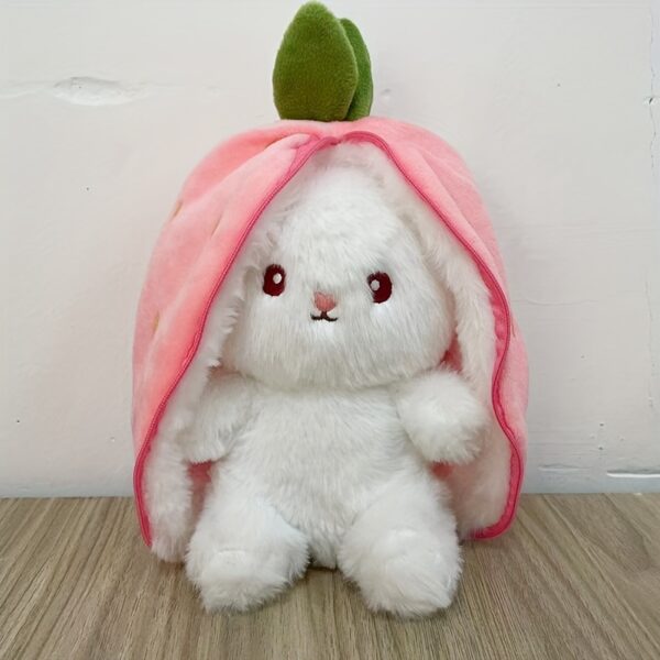 Transforming Rabbit Pillow, Strawberry Rabbit Plush Toy, Carrot Rabbit Doll, Pillow, Birthday Gift Holiday Gift Easter Gift Christmas Gift - Image 4