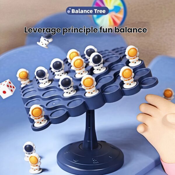 Astronaut Balance Tree Board Game for 2 Players - Interactive Family & Party Game to Improve Reflexes and Critical Thinking, Blue Base with Yellow Astronauts, ABS Material, Educational Game | Interactive Game | Sturdy Base Game, Space Party Games - Image 5