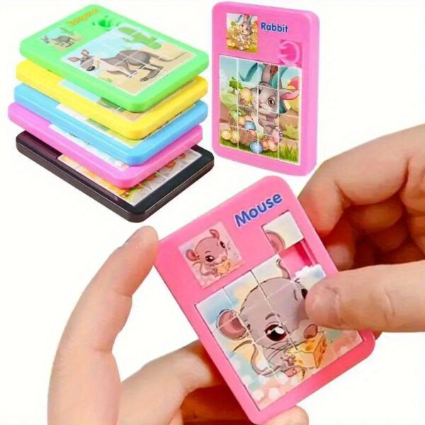 6pcs Sliding Puzzle Toys for Ages 6+, Cartoon Animal Slider Puzzles, Plastic Brain Teaser, Birthday Party Favors, Goodie Bag Filler, Classroom Prize, Carnival Reward Easter Basket Stuffers (Random) - Image 11