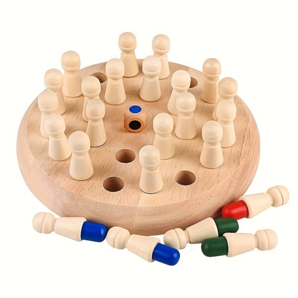 Educational Wooden Memory Chess Game - Fun and Educational Game for Youngsters and Adults - Perfect for Holidays and Gifts, Enhances Youngsters' Memory (Random Colors) - Image 2