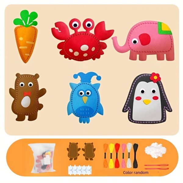 6pcs DIY Sewing Kit for Youngsters - Creative Non-Woven Fabric Craft Set with Colorful Box, Handmade Pendant & Doll Ornament Gift Idea, Handmade Materials, Doll Accessories - Image 2