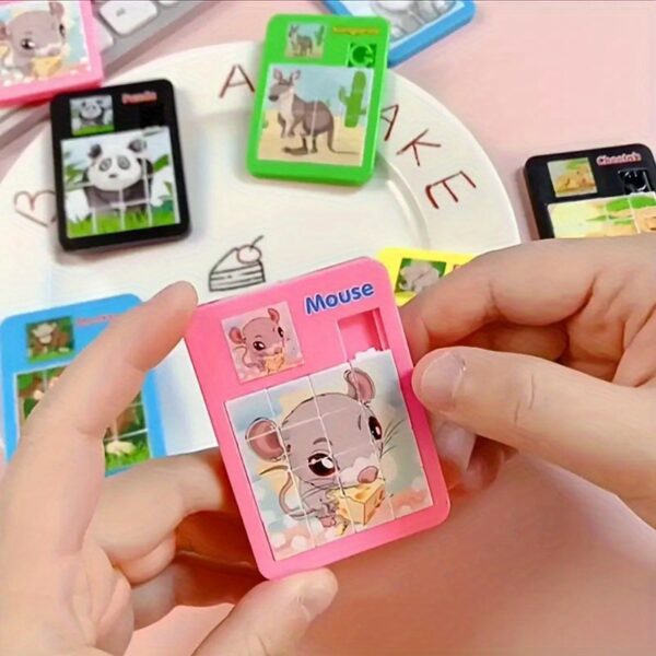 6pcs Sliding Puzzle Toys for Ages 6+, Cartoon Animal Slider Puzzles, Plastic Brain Teaser, Birthday Party Favors, Goodie Bag Filler, Classroom Prize, Carnival Reward Easter Basket Stuffers (Random) - Image 5