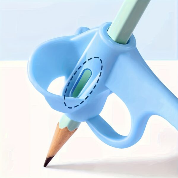 1/2/3/4-Pack Silicone Pen Grip Correctors - Handwriting Practice Aid with Soft Rubber Pencil Holders, Blue & Pink for Improved Posture & Error Correction, Educational Tool, Playful Design, Flexible Design - Image 6