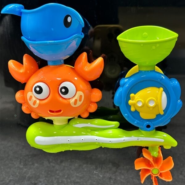 Children'S Bath Toy Water Wheel with Suction Cup, Rotating Function, Interactive Bathroom Toy for Fun in The Bathtub. - Image 2