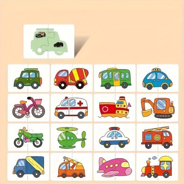 Suitable for Children's 16-Pattern 32pcs Animal and Fruit Themed Matching Puzzle Cards, Educational Cognitive Development Toy Set, Suitable for Toddler Learning, Perfect for Birthday Parties, Baby Showers, and Holiday Gifts, Ages 0-3 - Image 6