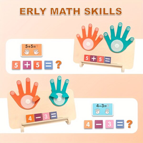 1 counting board, 13 digit blocks, 10 cards, 2 bases, 1 bracket to cultivate cognitive abilities, mathematical operations, addition, subtraction, and matching, Halloween, Christmas, and New Year gifts - Image 3