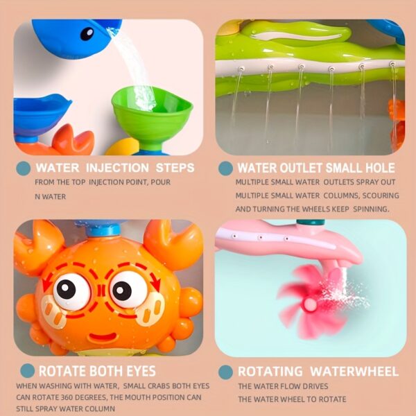 Children'S Bath Toy Water Wheel with Suction Cup, Rotating Function, Interactive Bathroom Toy for Fun in The Bathtub. - Image 4