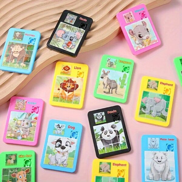 6pcs Sliding Puzzle Toys for Ages 6+, Cartoon Animal Slider Puzzles, Plastic Brain Teaser, Birthday Party Favors, Goodie Bag Filler, Classroom Prize, Carnival Reward Easter Basket Stuffers (Random) - Image 8