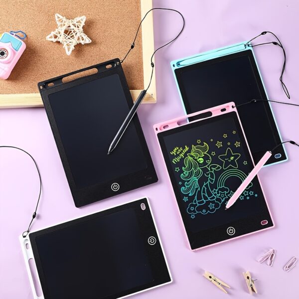 21.59cm Erasable Wipeable Drawing Board with LCD Screen - Interactive Learning Toy, Colorful Plastic Frame, 3-12 Years Old Educational Gift, All-Season Creative Play, Wipeable Drawing Board