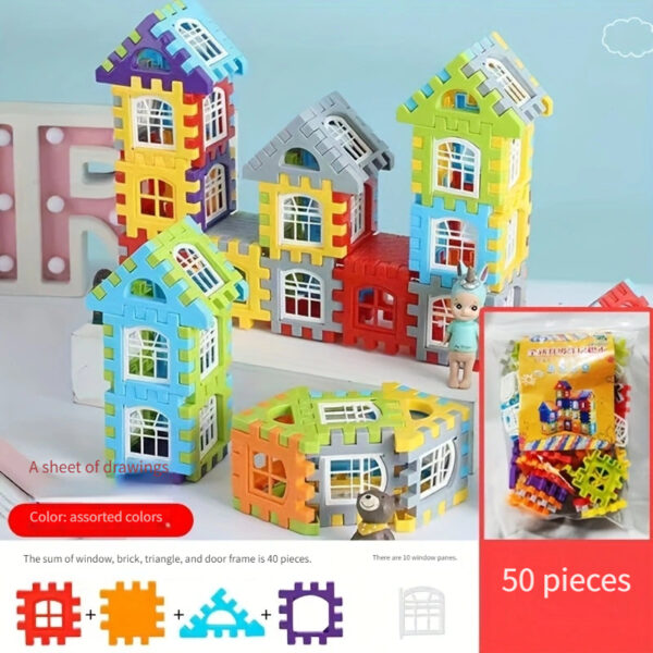 New Large-Sized Building Blocks for Children'S Playhouses, Suitable for Boys And Girls, Perfect for Pretend Play, Birthday Gifts, Featuring Big Pieces with Windows And Versatile 3D Designs. - Image 5