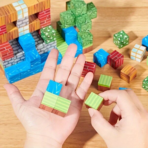 Magical Building Blocks - 50/150/200 Randomly Assembled Cubes in Various Styles, STEM Sensory Toys Suitable for Boys and Girls Aged 3-8 Christmas Birthday Gift - Image 8