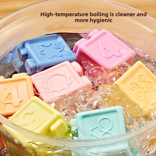 Soft Rubber Building Blocks for Infants - Colorful, Stacking & Nesting Toys for Early Education, Grip Training, and, 0-6 Months, 6-12 Months, 1-2 Years, Hand-Eye Coordination Toy|Colorful Blocks|Soft Texture - Image 4