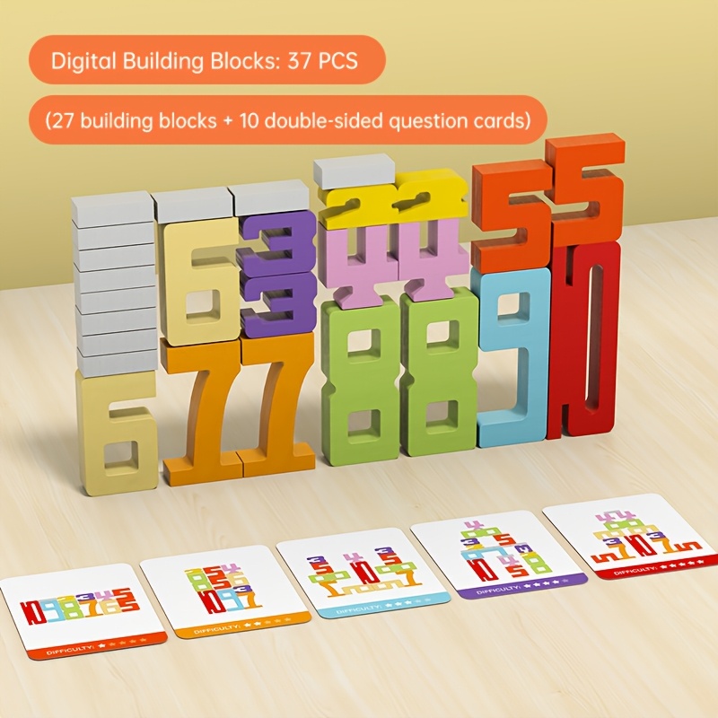 27 Digital Building Blocks, Numbers Added Together Equal The Same Height, Improve Logical Thinking - Image 5