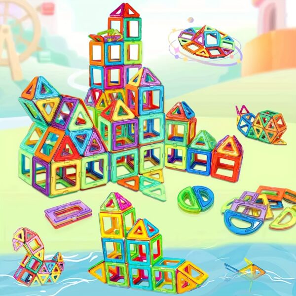Magnetic Blocks Building Toys for Youngsters,Big Size Magnet STEM Toys Learning Educational Constructor Set Magnet Toys for Youngsters Toys for Youngsters Age 3-6 Birthday Gifts Magnet Gift Random Color - Image 4