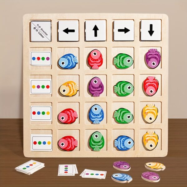 Little Fish Direction Game, Color Recognition and Directional Logic Training Wooden Toy, Holiday, Birthday Gift - Image 10