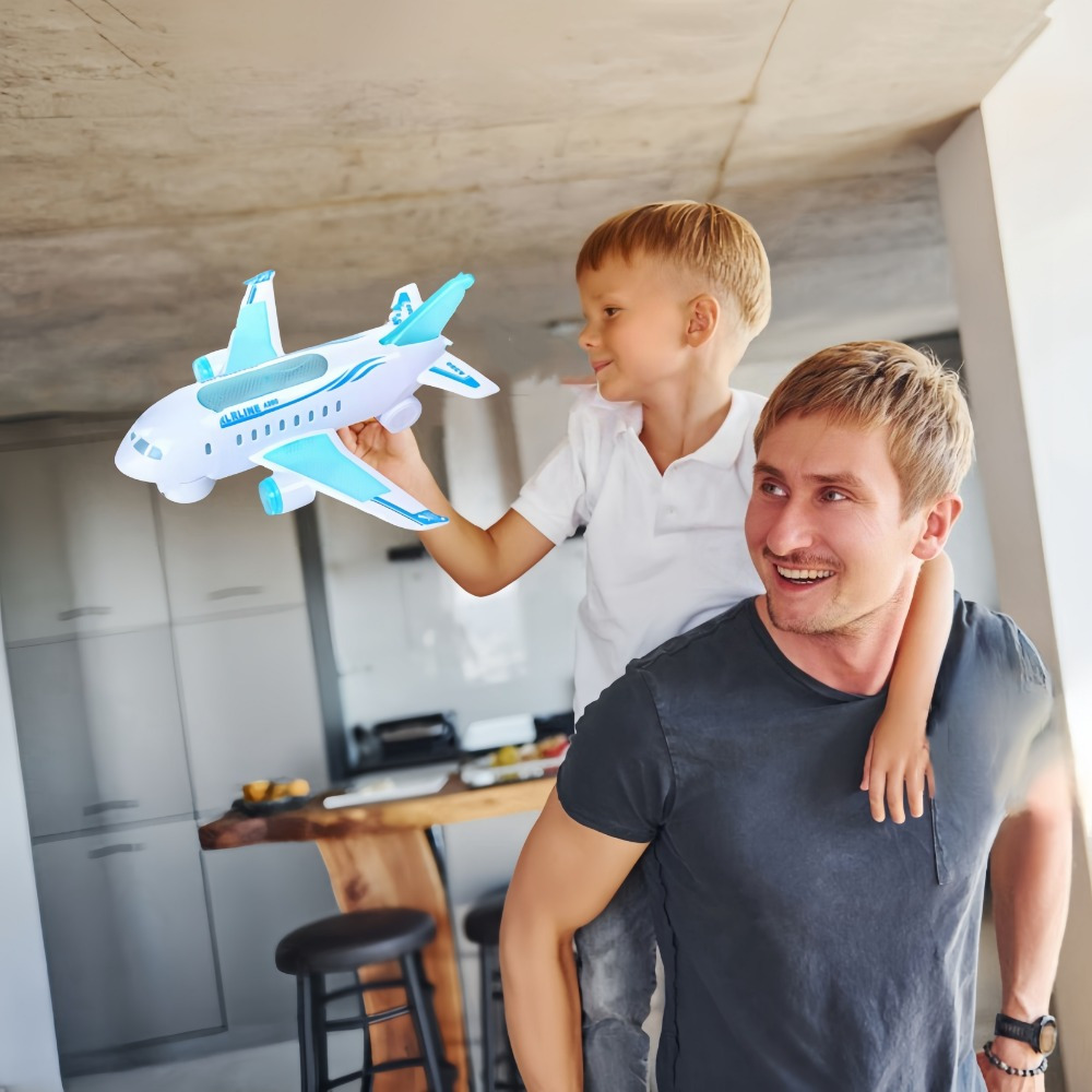 Youngsters' Interactive Electric Airplane Toy with Lights & Music - Durable White Plastic, No Engine Needed, 1-Second Flight Speed, 1-Minute Flight Altitude, Battery-Powered for Boys & Girls, Toy Airplane, Playful Plaything, No Power Required - Image 3
