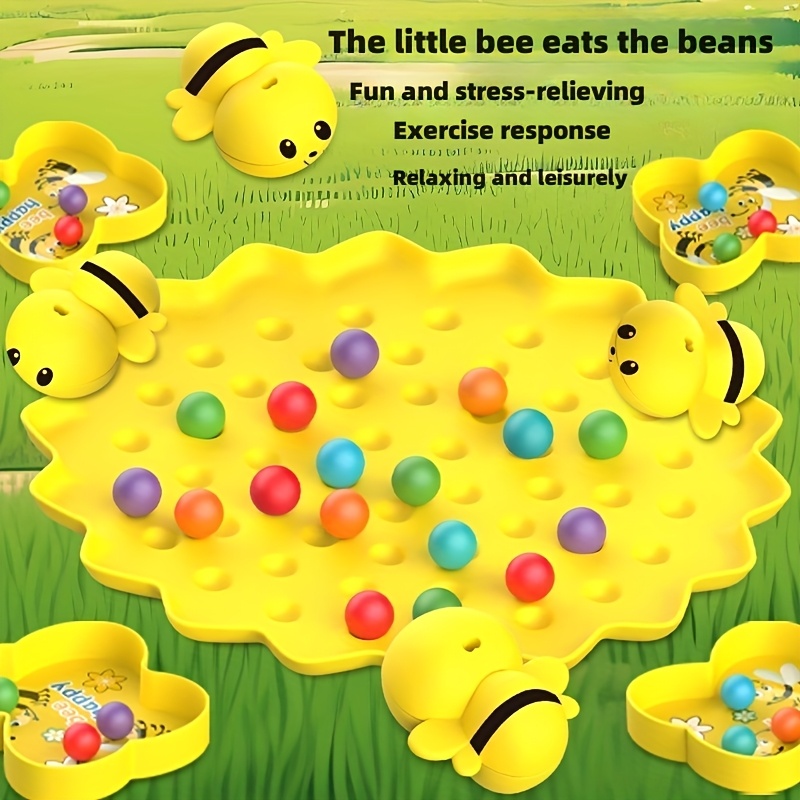 Magnetic Bee & Colorful Bead Game for Kids - Educational Toy to Enhance Brain & Focus Skills, Interactive Family Fun for +, Travel-Friendly, Ideal for Home, Kindergarten, and School Play, Educational Toy | Vibrant Game Setup | Durable ABS Material, Bee Toy - Image 6