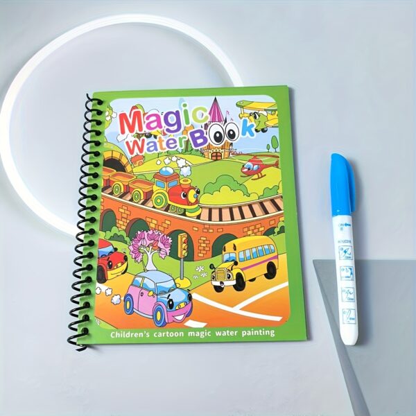 4pcs Reusable Magic Watercolor Books for Youngsters - Educational Cartoon Coloring Toy with Stencils & Markers, Dinosaur, Ocean, Pirate & Fairy Tales Themes, Vibrant Colors, High-Quality Paper, Perfect Gift for Boys & Girls 3+ (Christmas, Thanksgiving, Easter) - Image 4