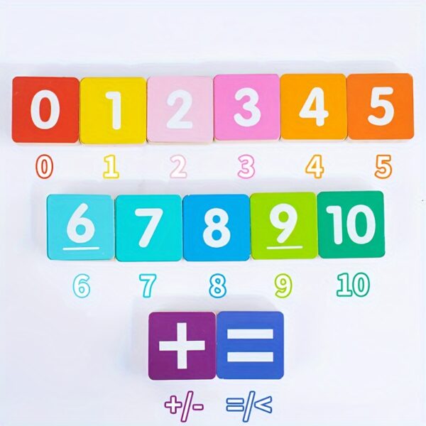 1 counting board, 13 digit blocks, 10 cards, 2 bases, 1 bracket to cultivate cognitive abilities, mathematical operations, addition, subtraction, and matching, Halloween, Christmas, and New Year gifts - Image 8