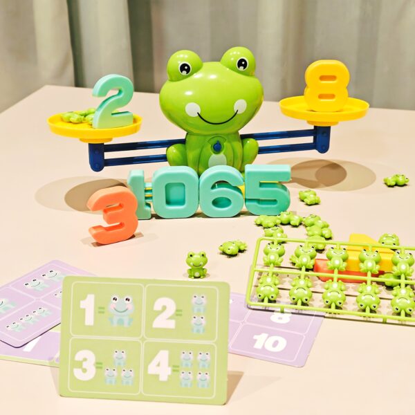 Educational Frog Math Balance Toy with Numbers 2, 3, & 6 - Fun Learning Game for Ages 3-6, Includes Guide Cards, Enhances Number Recognition & Balance Skills, Green, Ideal Easter, Thanksgiving & Christmas Gift - Image 9